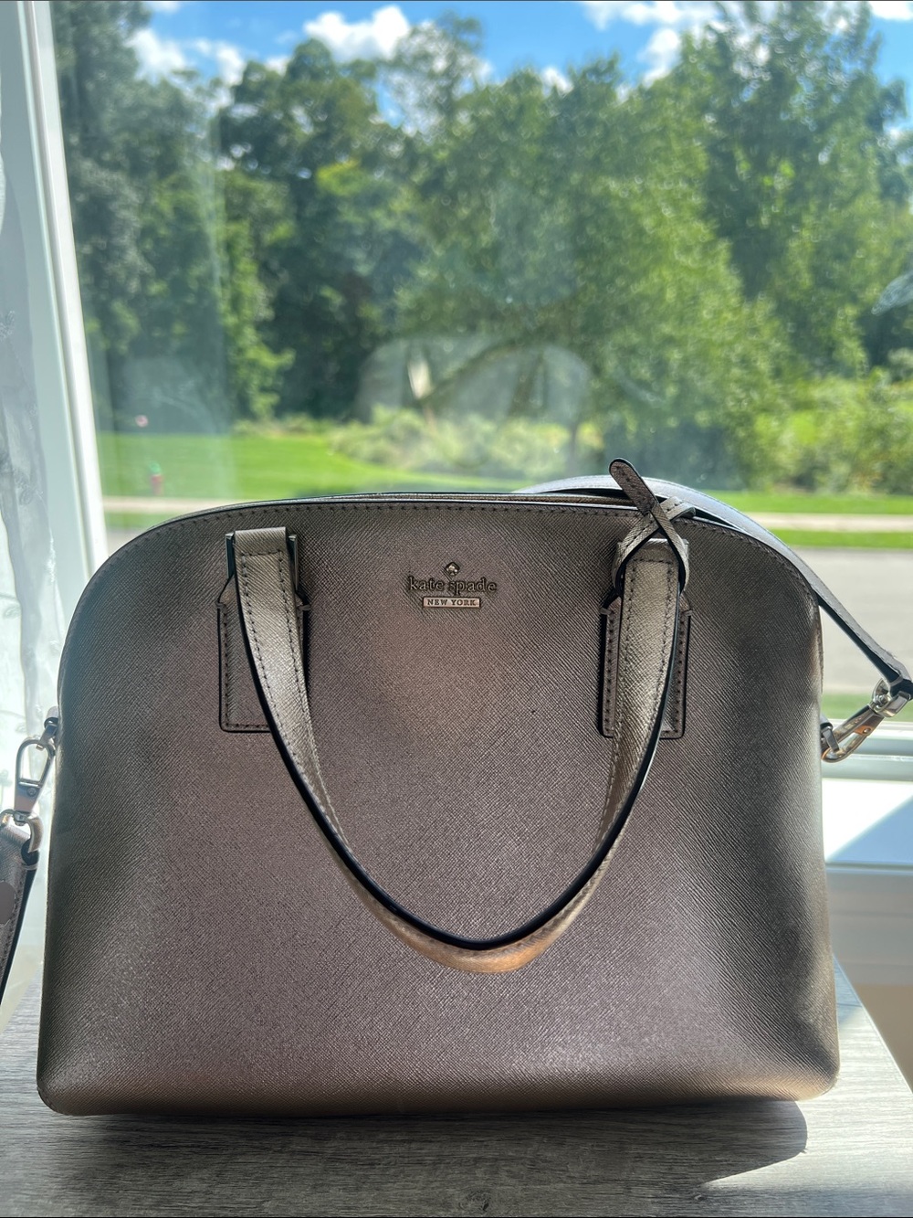kate spade rose gold dome satchel